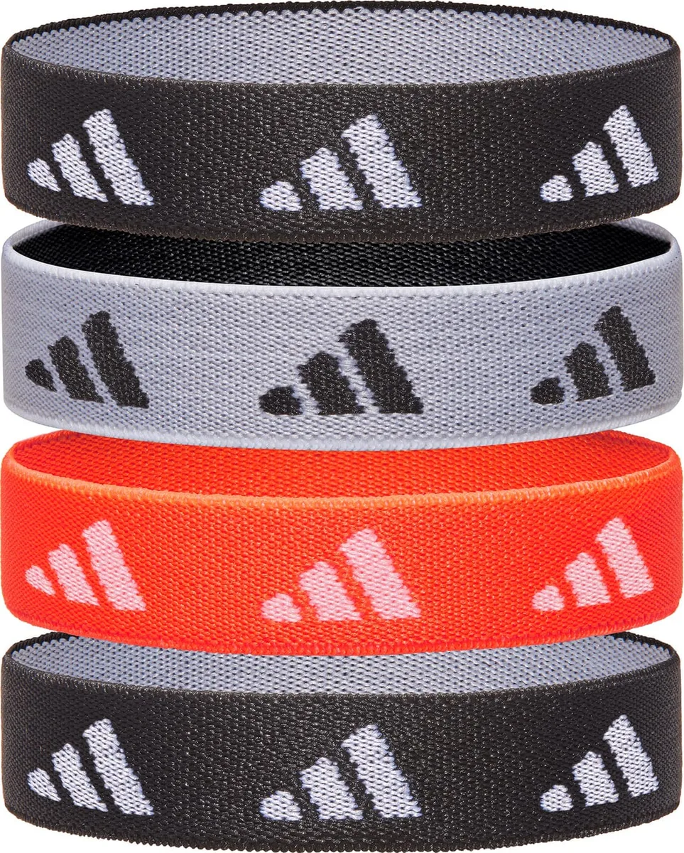 Гумки для волосся Adidas 90% поліестер 10% еластан One Size чорний білий червоний