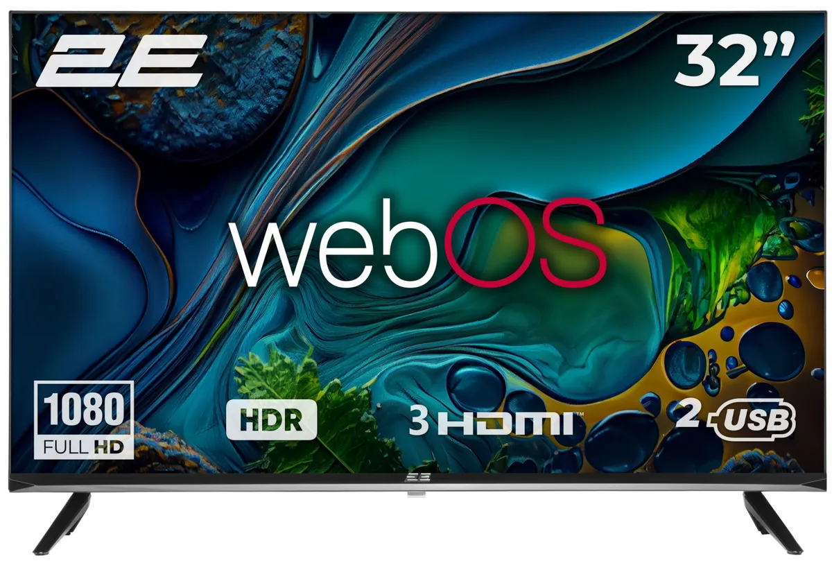 Телевізор 32" 2E LED FHD 60Hz Smart WebOS Black
