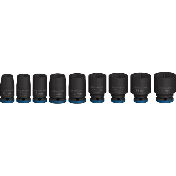 Набір ударних торцевих головок Bosch Professional Standart 1/4" 25мм 9шт