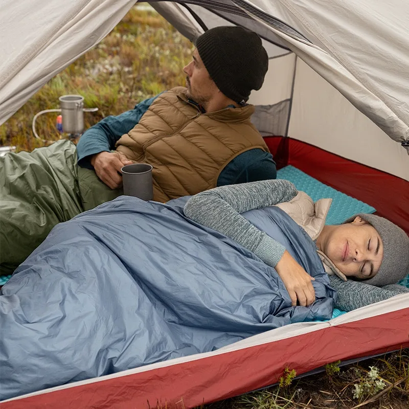 Спальник Naturehike нейлон 190х75 см сіро-синій 15°C