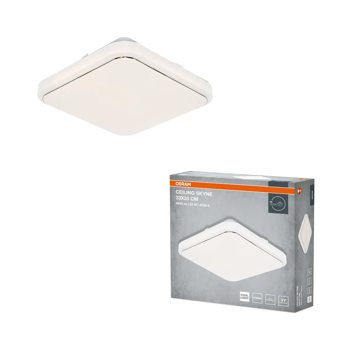 Світильник Osram LED накладний 24Вт 330мм квадратний білий 4000K