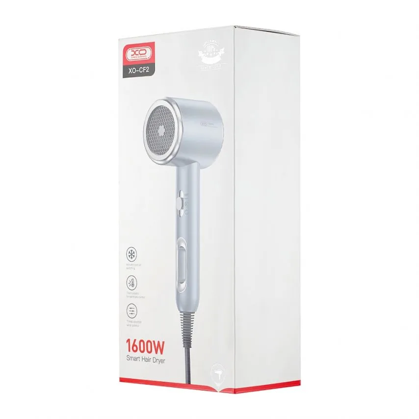 Фен XO 1600W 3 швидкості 3 температури 120х75х265 мм блакитний
