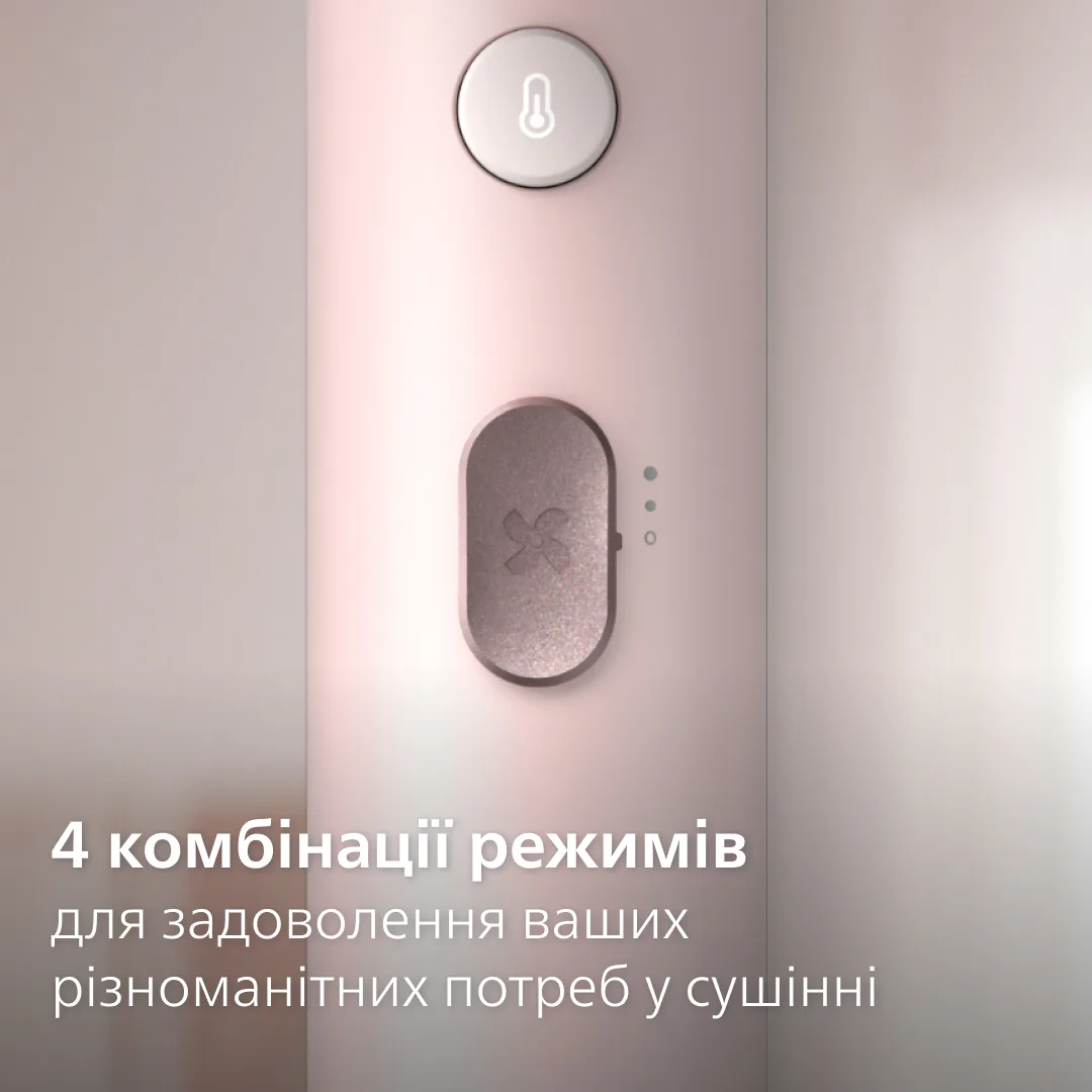 Фен Philips 1600 Вт 2 швидкості 2 температури Рожевий