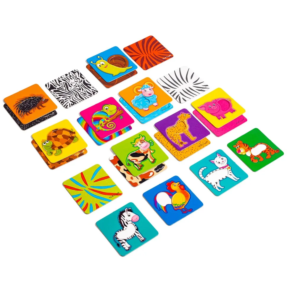 Развивающая игра Vladi Toys картон 12 животных 24 карты
