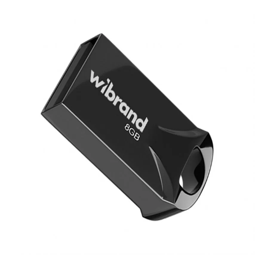 Флеш-пам'ять USB Wibrand метал 8Гб чорна
