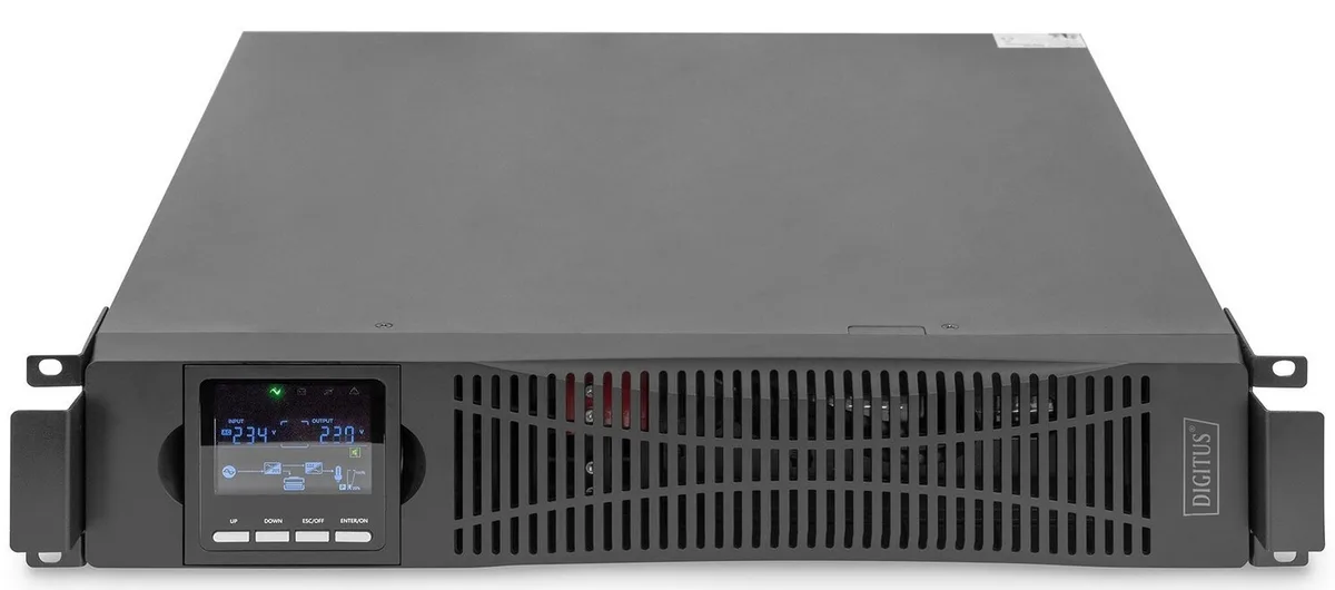 Джерело безперебійного живлення DIGITUS 1000VA/1000W, RTU2, LCD, RJ45, RS232, USB, 8xC13