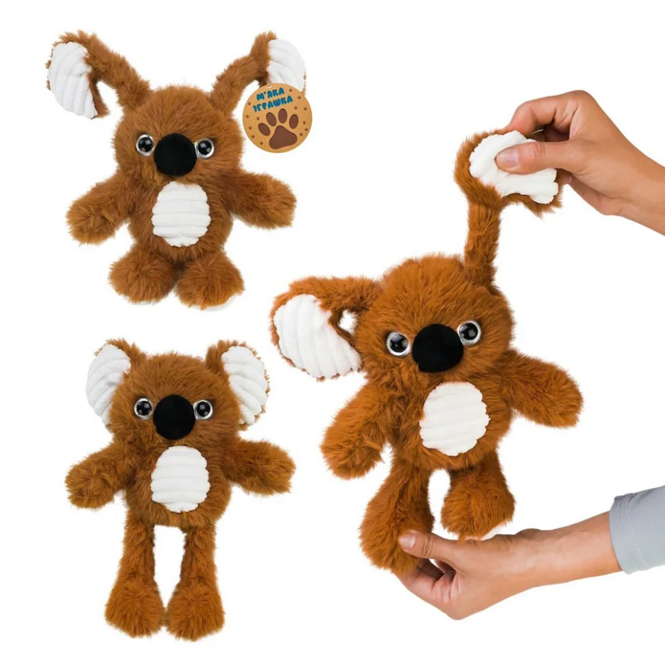 Дитяча м'яка іграшка потягушка Bambi плюш 30 см сірий