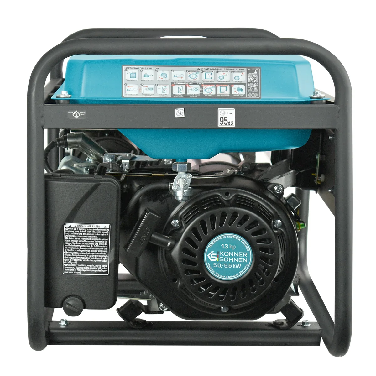 Генератор бензиновий KonnerSohnen KS 7000E-3, 400В, 5/5.5кВт, з електричним стартом, вага 80.8кг.