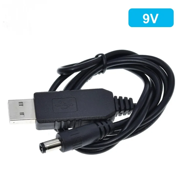 Кабель USB DC 5V 9V для живлення роутера 5.5х2.5 мм Чорний