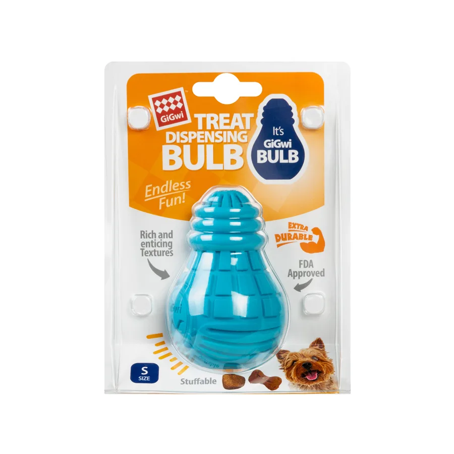 Іграшка для собак GiGwi Bulb Rubber гумова 9x6 см S блакитна