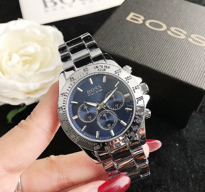 Жіночий наручний годинник Boss металевий 4 см сталевий сріблястий