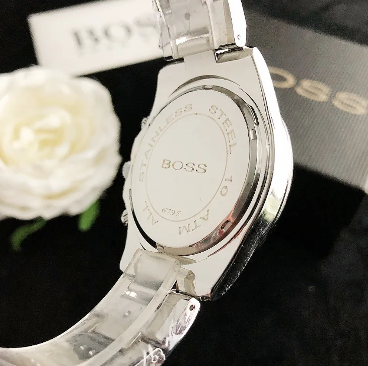 Жіночий наручний годинник Boss металевий 4 см сталевий сріблястий