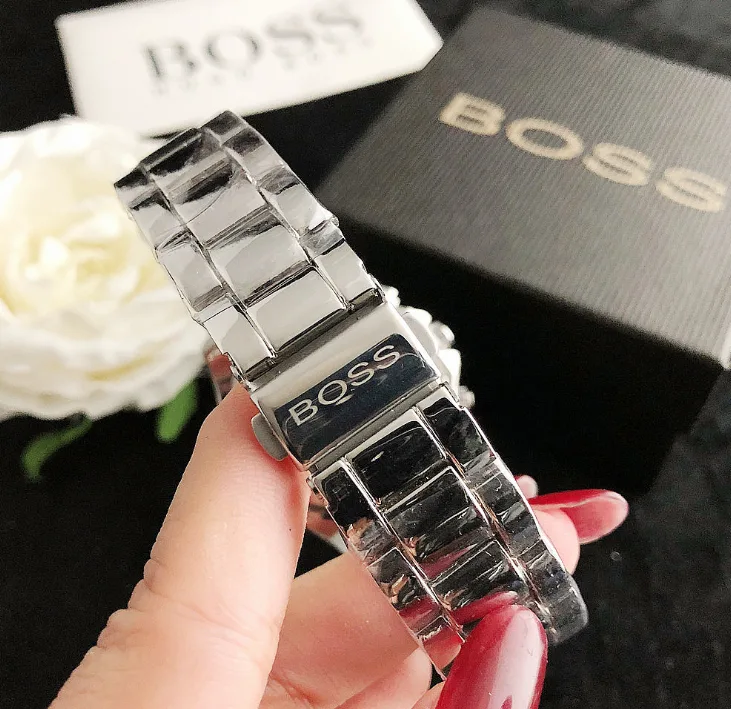 Жіночий наручний годинник Boss металевий 4 см сталевий сріблястий