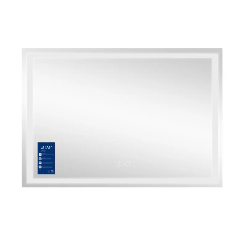 Дзеркало настінне Qtap Mideya MI1 з LED-підсвічуванням 1200х800 мм алюміній