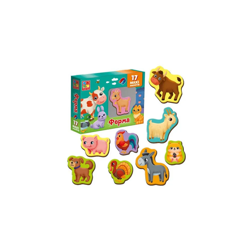 Набор магнитов 17 шт Vladi Toys 6 см комбинированный разные цвета