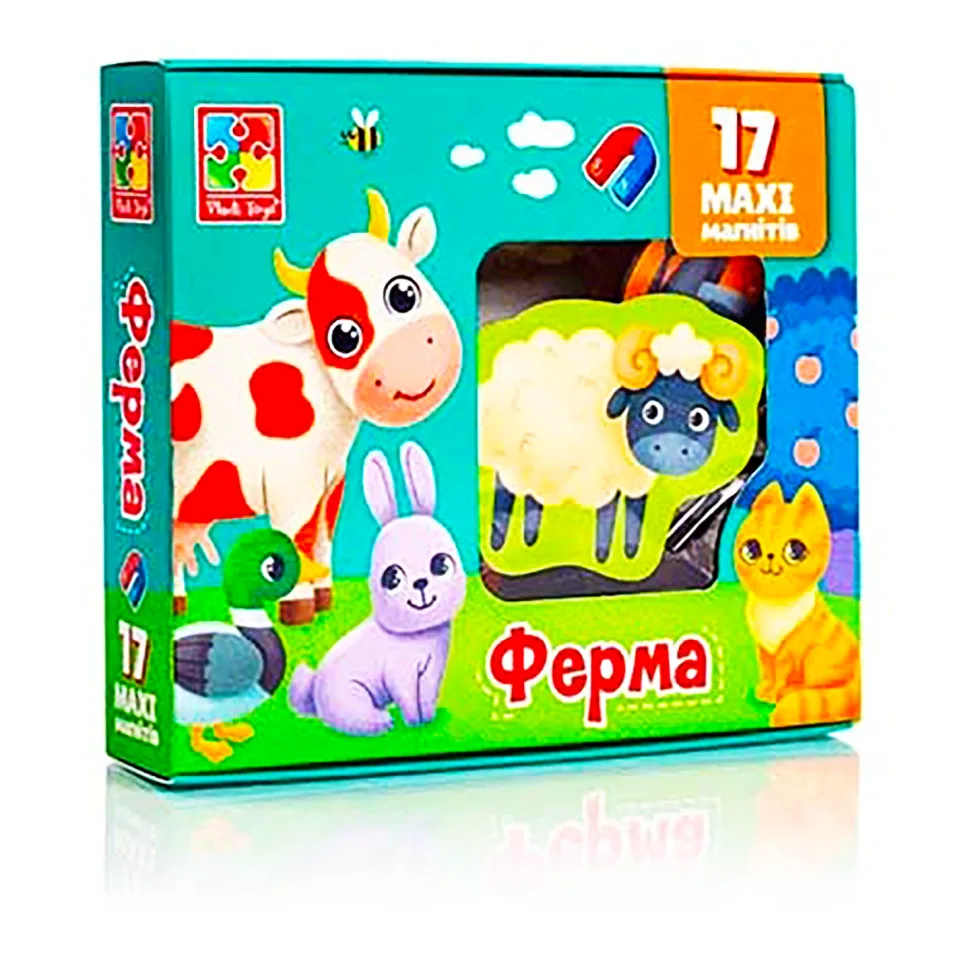 Набор магнитов 17 шт Vladi Toys 6 см комбинированный разные цвета