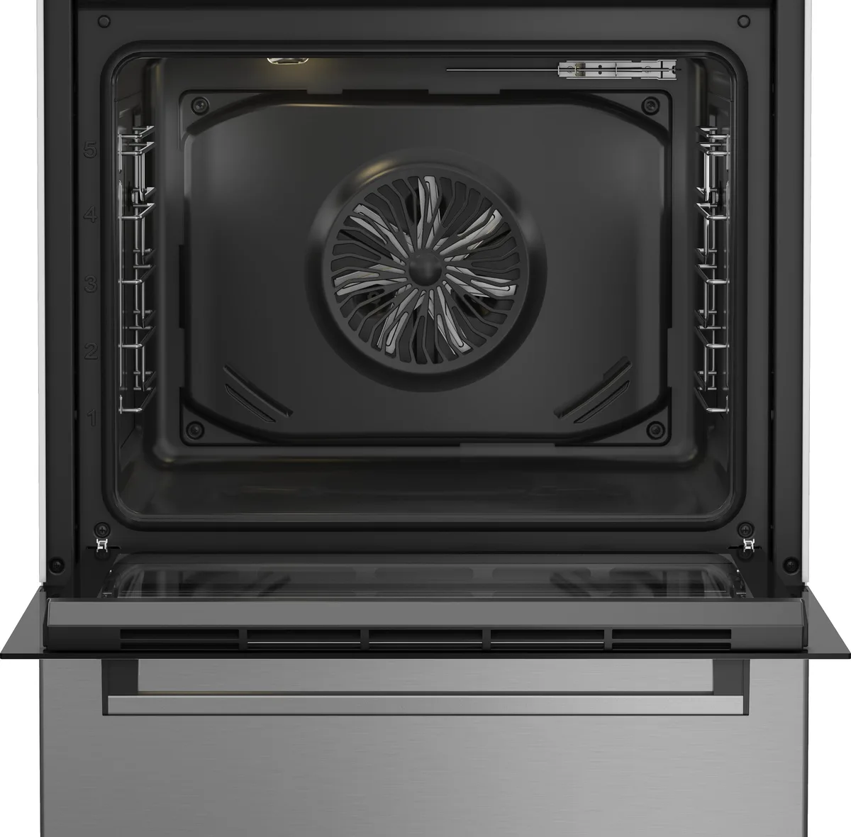 Електрична склокерамічна плита Beko, 72 л, 60x60 см, з дисплеєм і конвекцією, нержавіюча сталь.