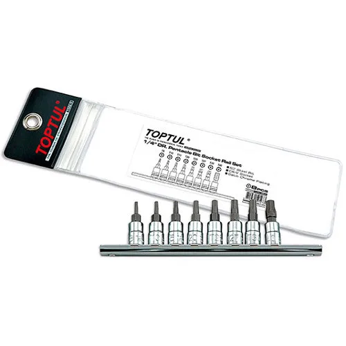 Набір біт TORX T8-T40 1/4" 8 од хромованадієвий сріблястий
