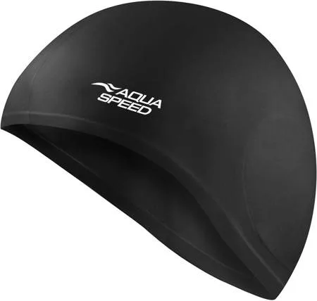 Шапка для плавання AQUA SPEED силіконова OSFM чорна