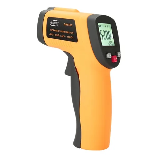 Інфрачервоний термометр Benetech GM550E -50 до 550°C пило- та вологозахищений чорний
