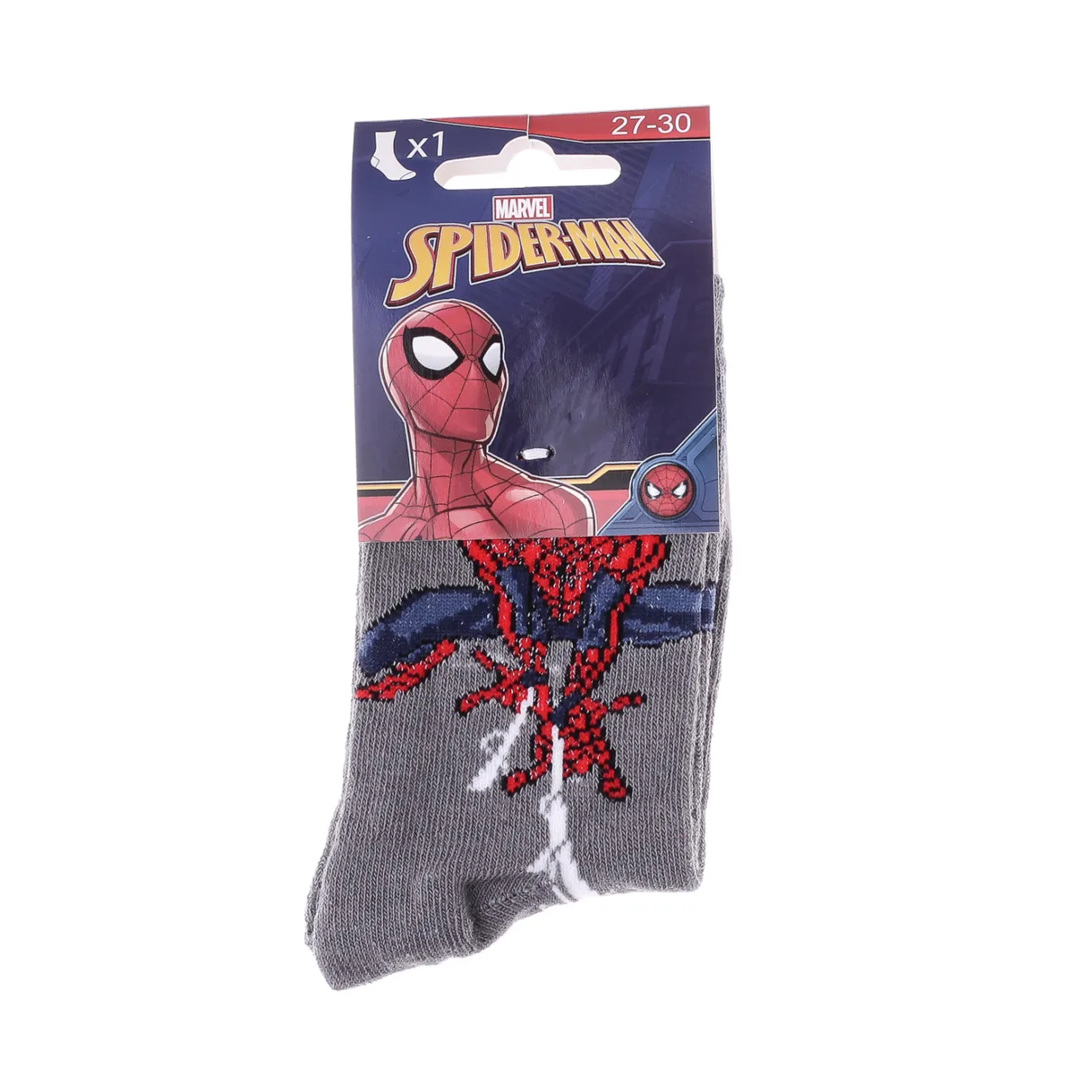 Шкарпетки SPIDER MAN 61% бавовна 23-26 сірий