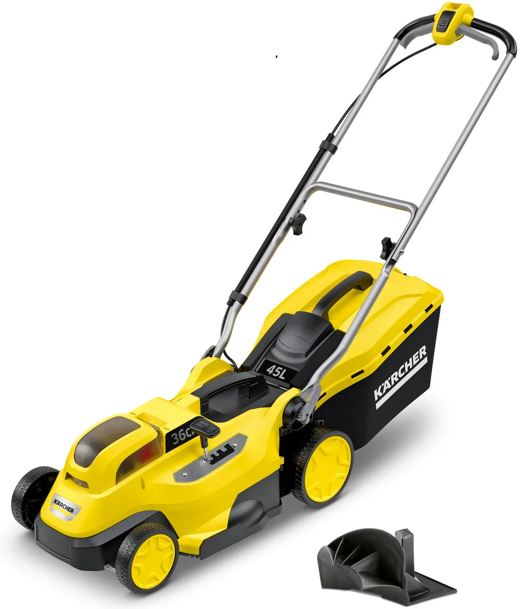 Акумуляторна газонокосарка Karcher LMO 18-36, 18В, 36 см, висота скошування 30-70 мм, без батареї та зарядного пристрою.
