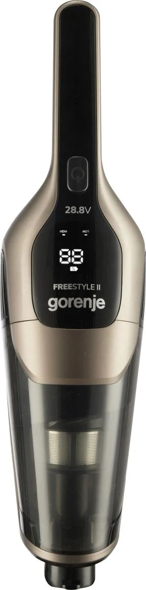 Беспроводной пылесос Gorenje, 176 Вт, контейнер 06 л, автономная работа до 70 мин, HEPA-фильтр, 2 в 1, подсветка, индикатор