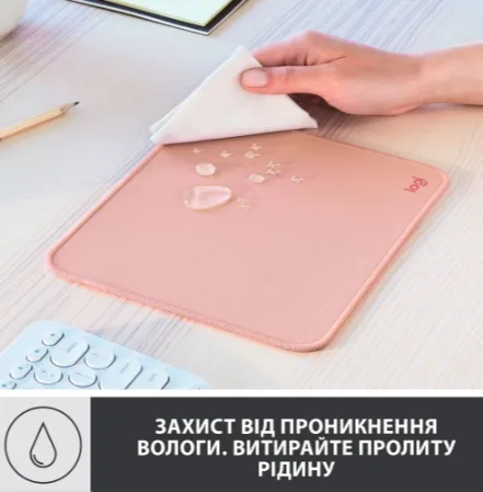 Килимок для миші Logitech Гума 230х200 мм Рожевий