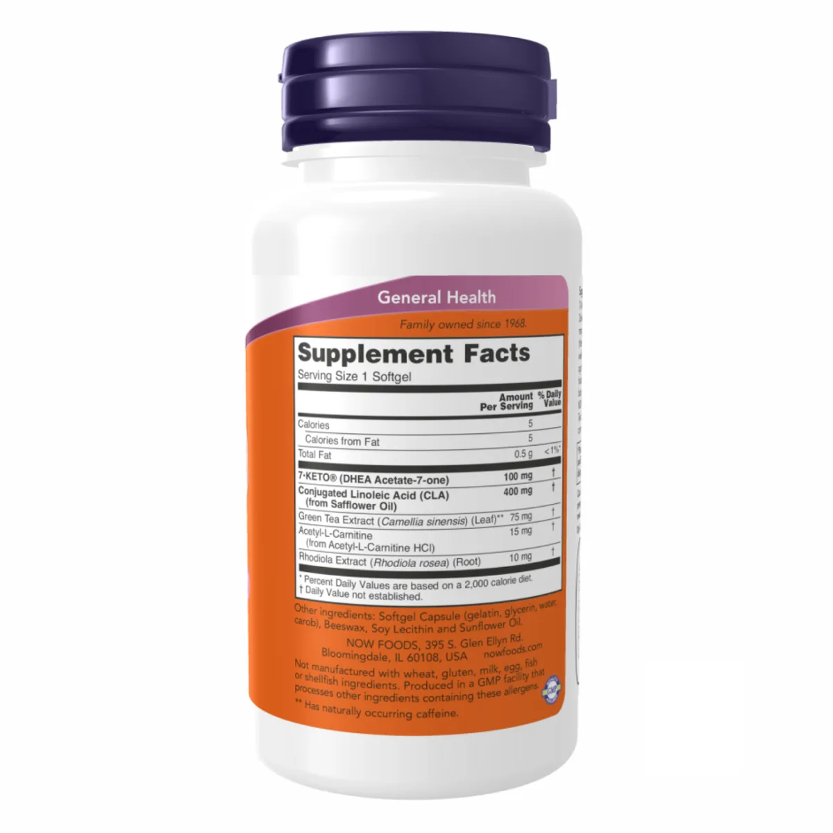 7-KETO LeanGels Now Foods 100 мг 60 мягких гелей