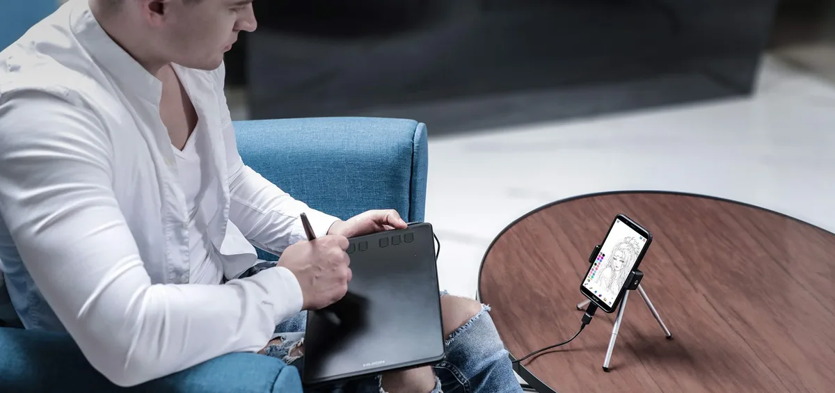 Графический планшет Huion 6.3"x3.9" H640P, microUSB, черный