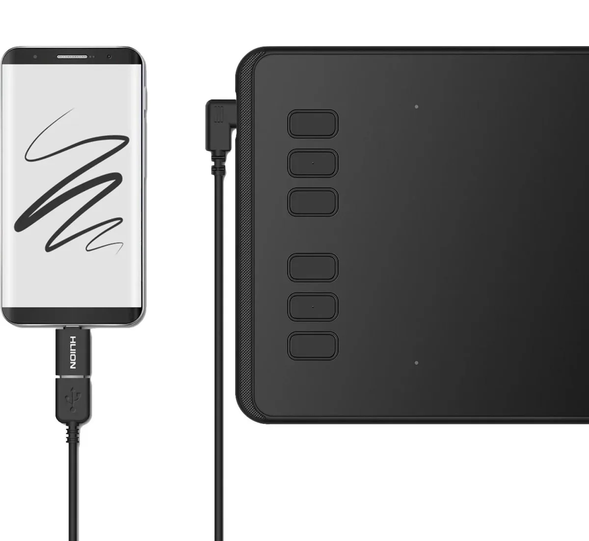 Графический планшет Huion 6.3"x3.9" H640P, microUSB, черный