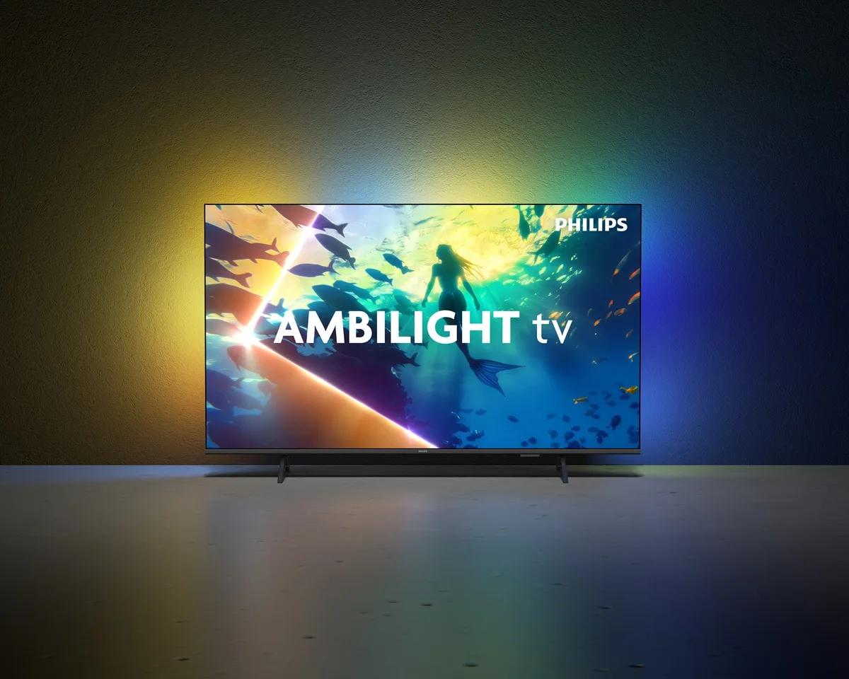 LED телевізор Philips QLED 43 дюйми чорний 4K UHD з Ambilight