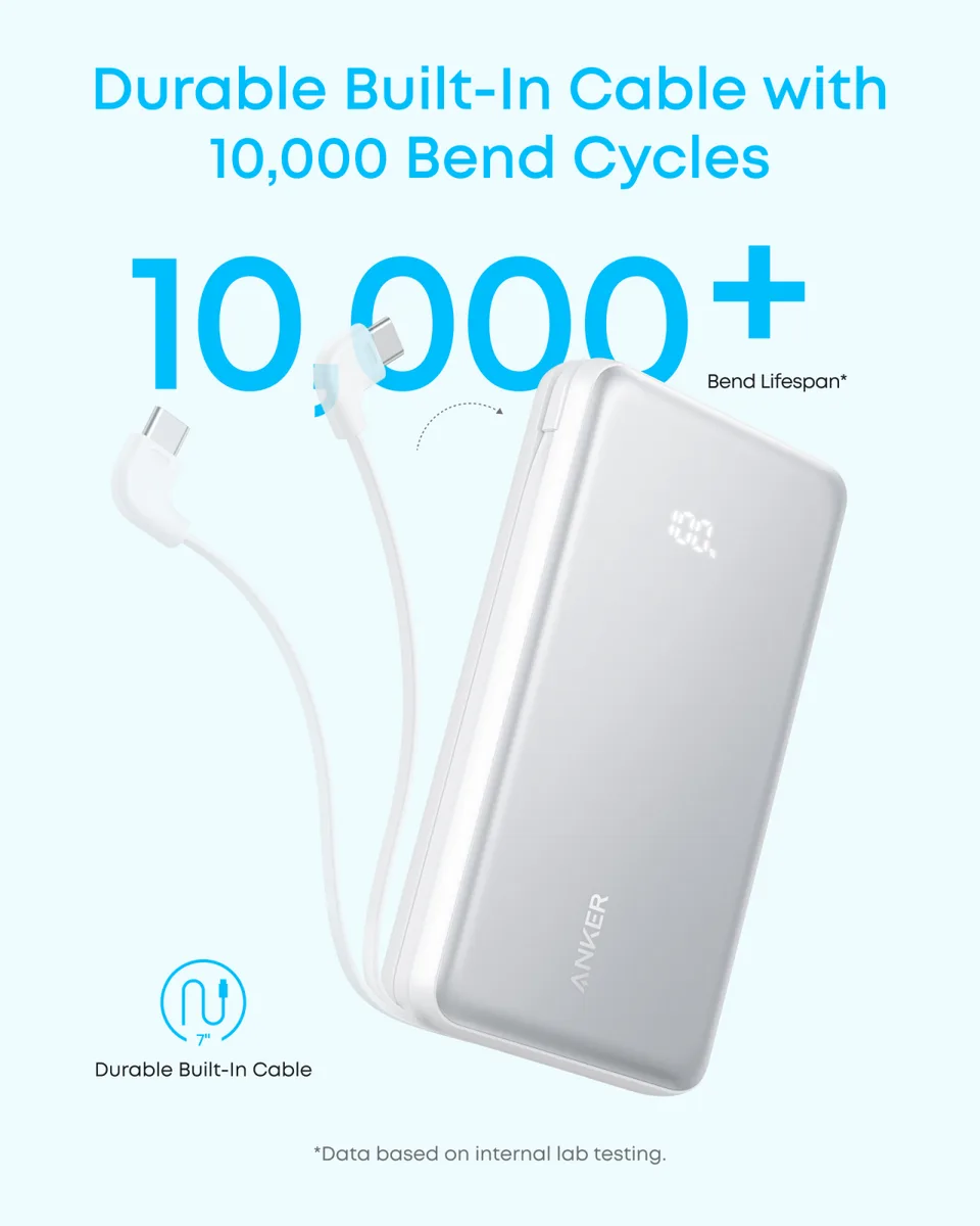 Портативное зарядное устройство Anker 20000 мАч 22,5 Вт USB-C черное