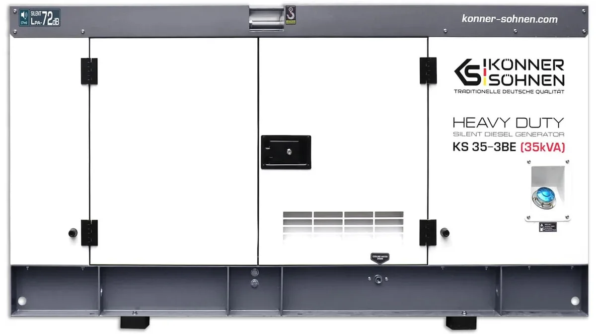 Дизельний генератор KonnerSohnen KS 35-3BE, 230/400В, 35/32кВА, трифазний, електричний стартер, система передстартового підігріву.