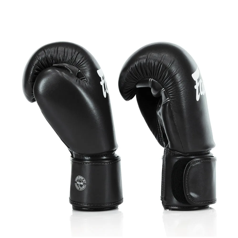 Боксерські рукавиці Fairtex штучна шкіра 10 унцій чорні