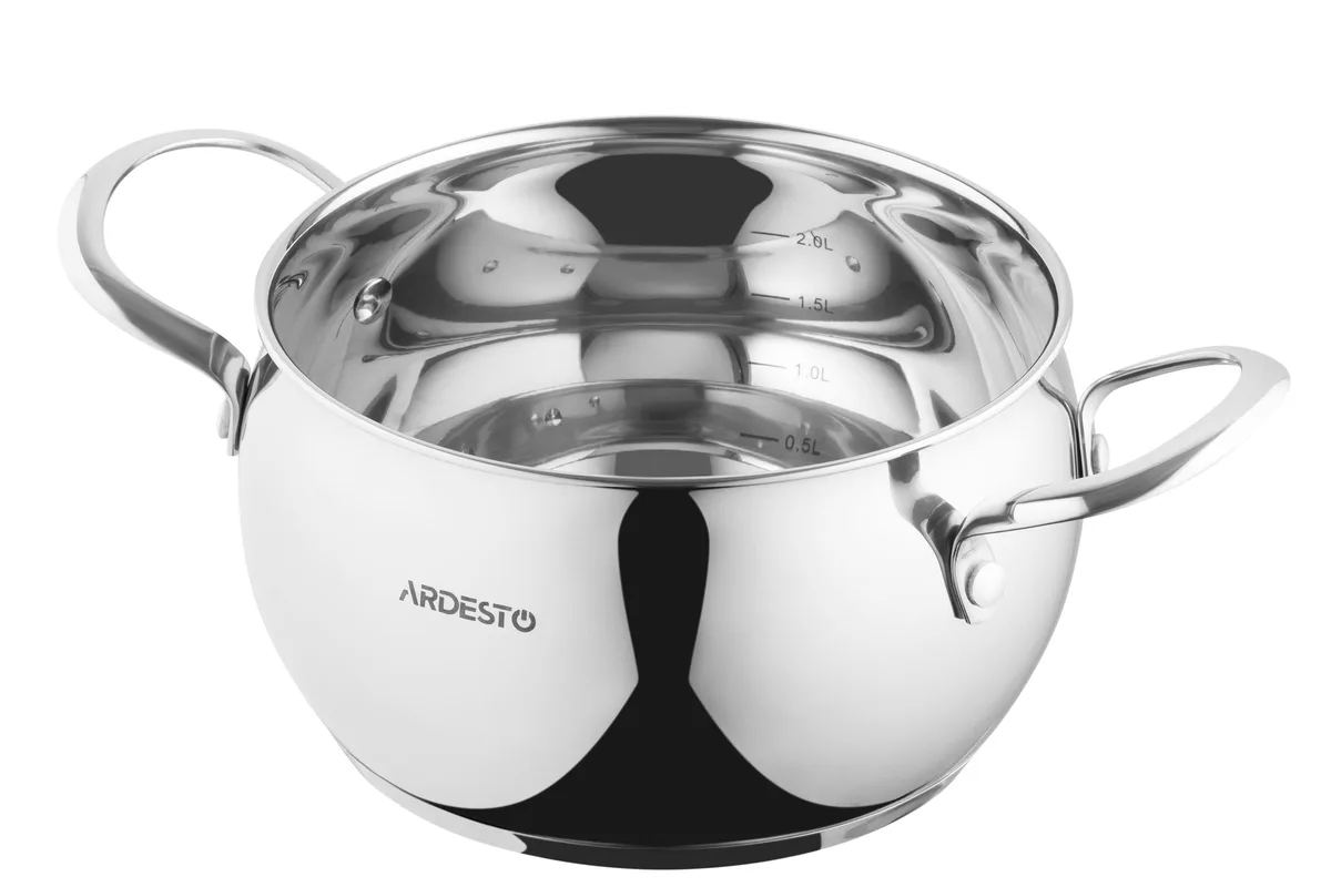 Каструля з прозорою кришкою ARDESTO Gemini Liguria, 3 л, з нержавіючої сталі.