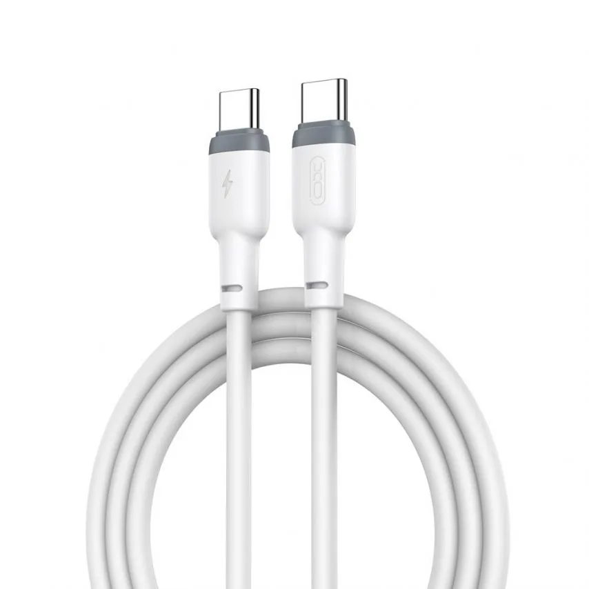 Кабель USB Type-C to Type-C 60W силіконовий 1м білий