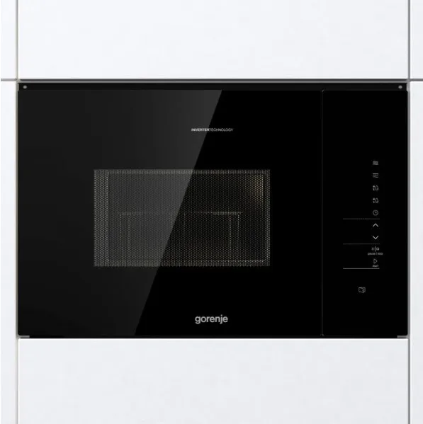 Встраиваемая микроволновка Gorenje, 25 л, электронное управление, 900 Вт, гриль, дисплей, инвертор, черный цвет