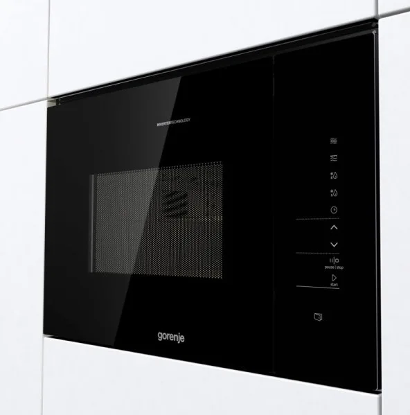 Встраиваемая микроволновка Gorenje, 25 л, электронное управление, 900 Вт, гриль, дисплей, инвертор, черный цвет
