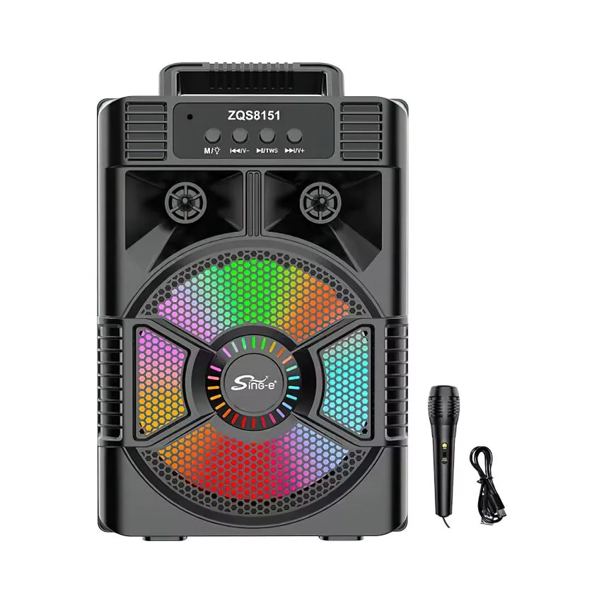 Портативна колонка Bluetooth 20W чорна 215х165х305 мм з функцією караоке
