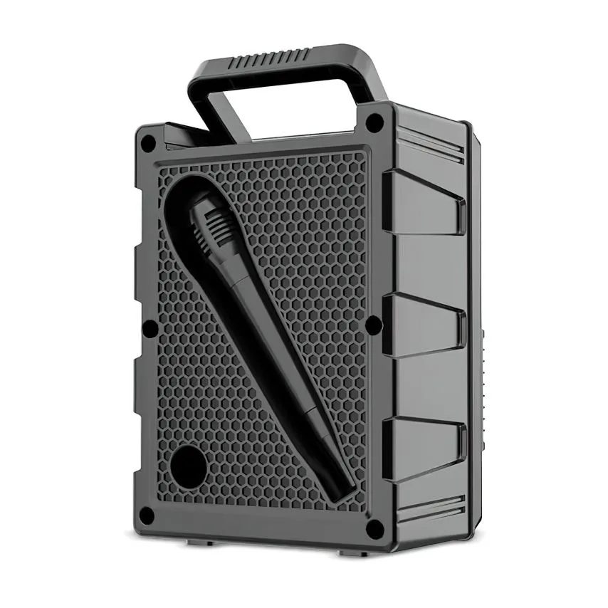 Портативна колонка Bluetooth 20W чорна 215х165х305 мм з функцією караоке
