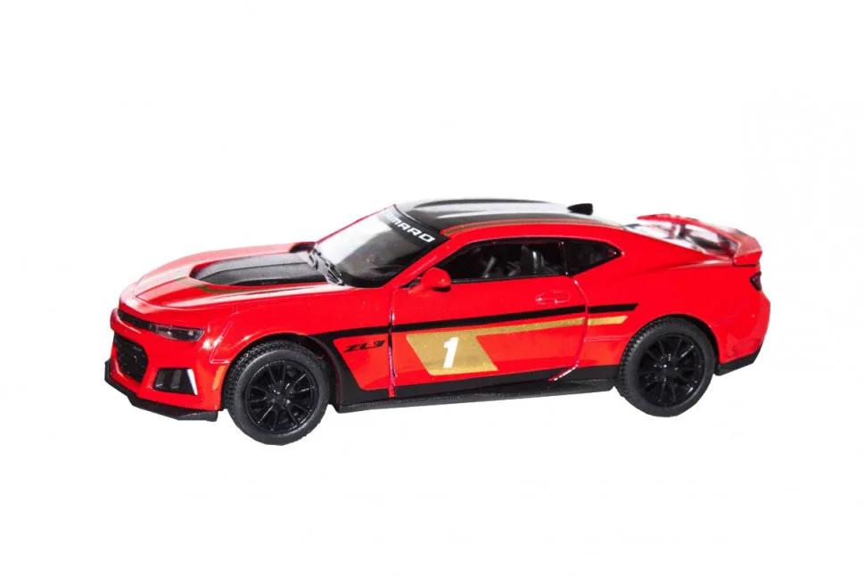 Детская инерционная машинка Chevrolet Camaro ZL1 1:38 металл красная 16х8х7 см