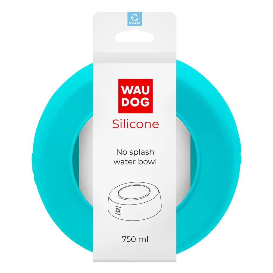 Миска WAUDOG Silicone 750 мл силіконова блакитна діаметр 155 мм