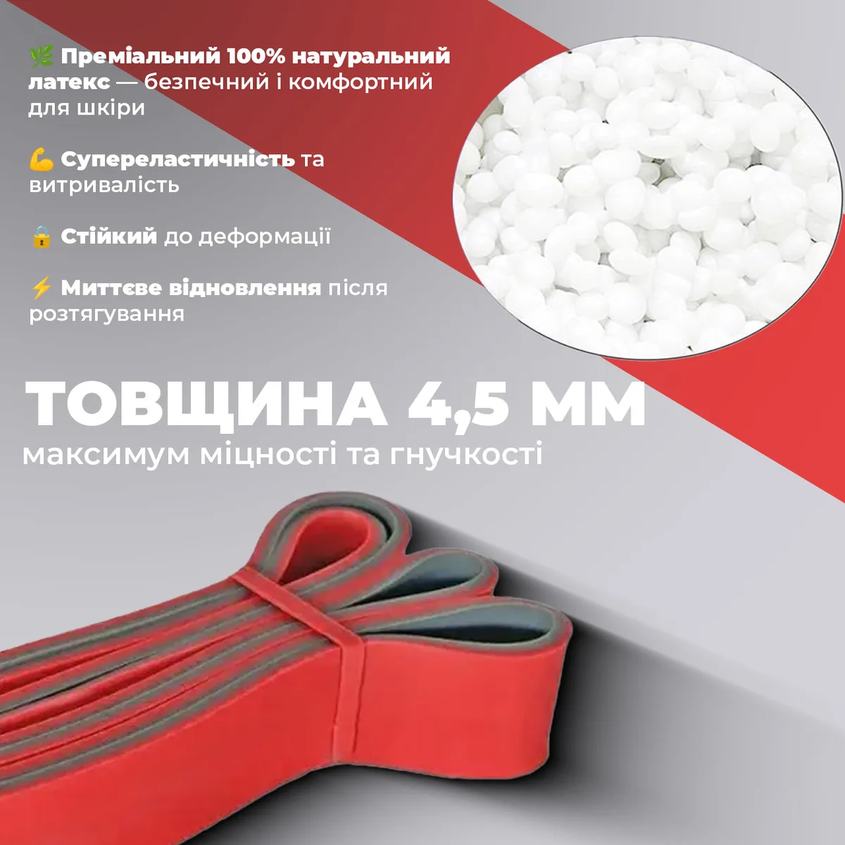 Еспандер-петля Active Point 100% латекс 200 см Червона 14-39 кг