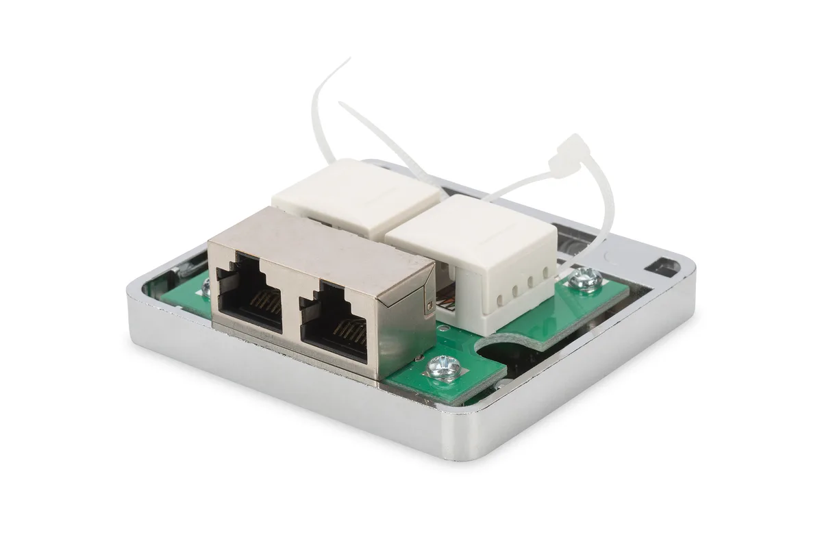 Настінна розетка DIGITUS CАТ 6A STP 2xRJ45, 8P8C, для зовнішньої проводки