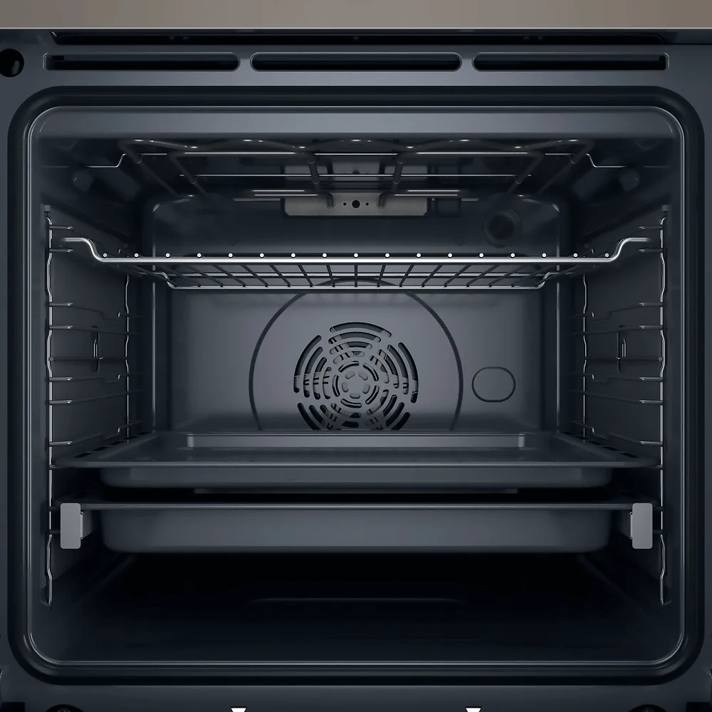 Електрична духова шафа Whirlpool, об'єм 73л, клас енергоефективності A+, з дисплеєм, конвекційним приготуванням та телескопічними