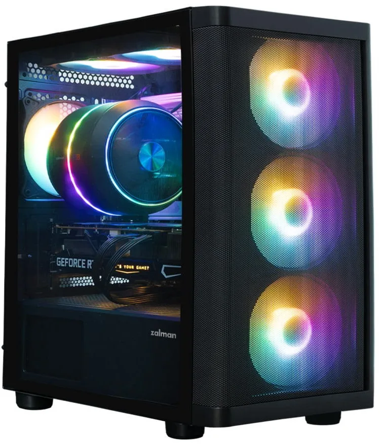 Корпус Zalman M4 SE без БП, 1xUSB3.0, 2xUSB2.0, 6x120мм FRGB, VGA 320мм, LCS ready, TG Side Panel, mATX, чорний