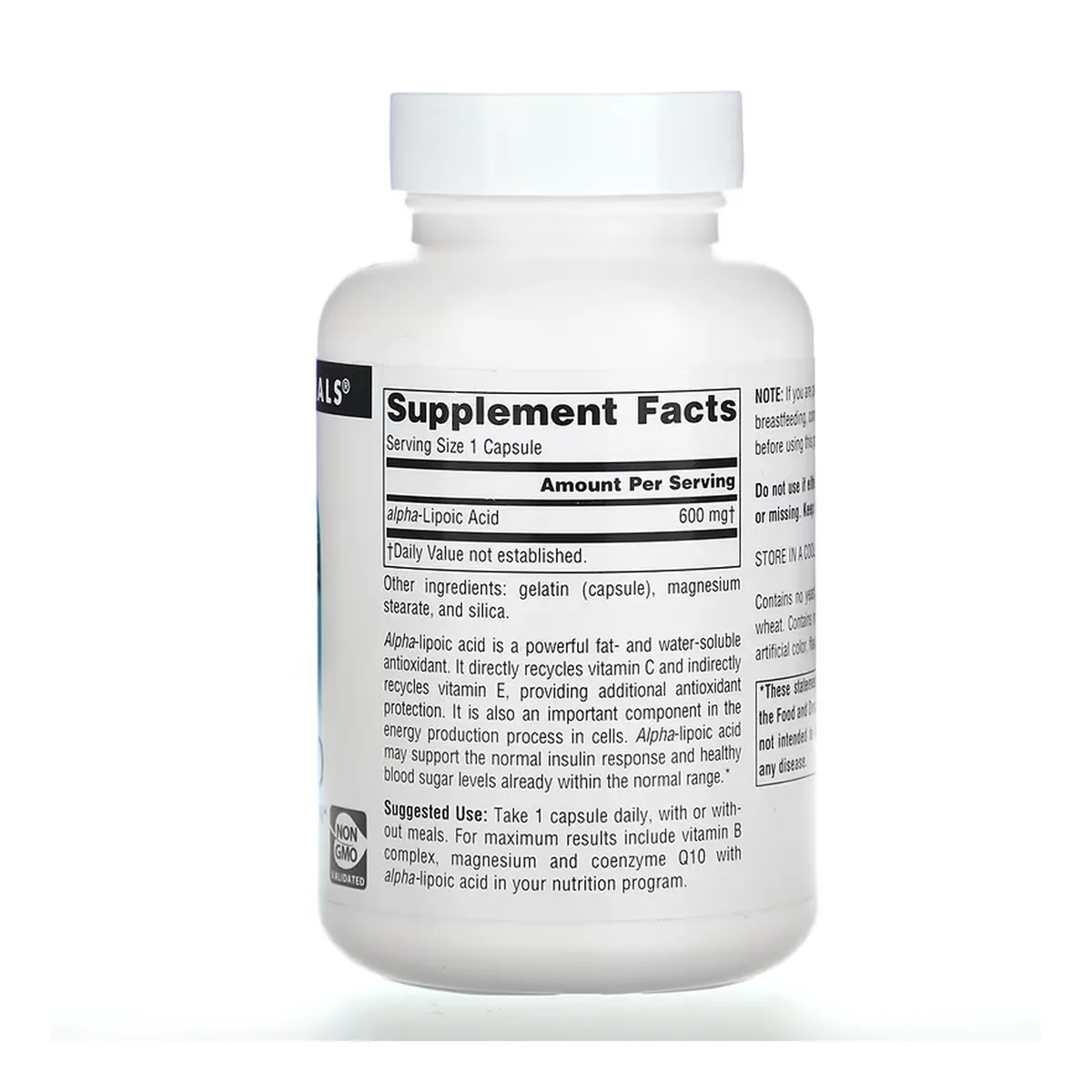 Альфа-липоевая кислота Source Naturals 600 мг 60 капсул Антиоксидантная защита