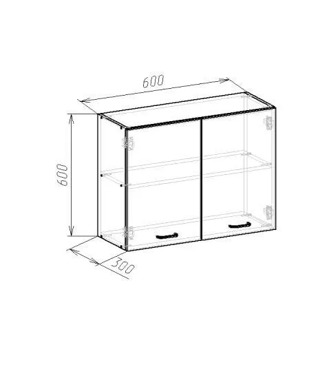 Шафа верхня Compact з ЛДСП 600х600х300мм біла модульна кухня для зберігання посуду та приладдя