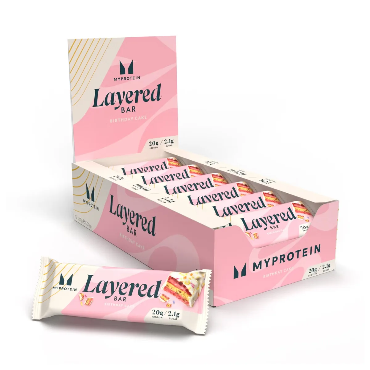 Протеїновий батончик Myprotein Layered Bar Ванільний торт 12x60g